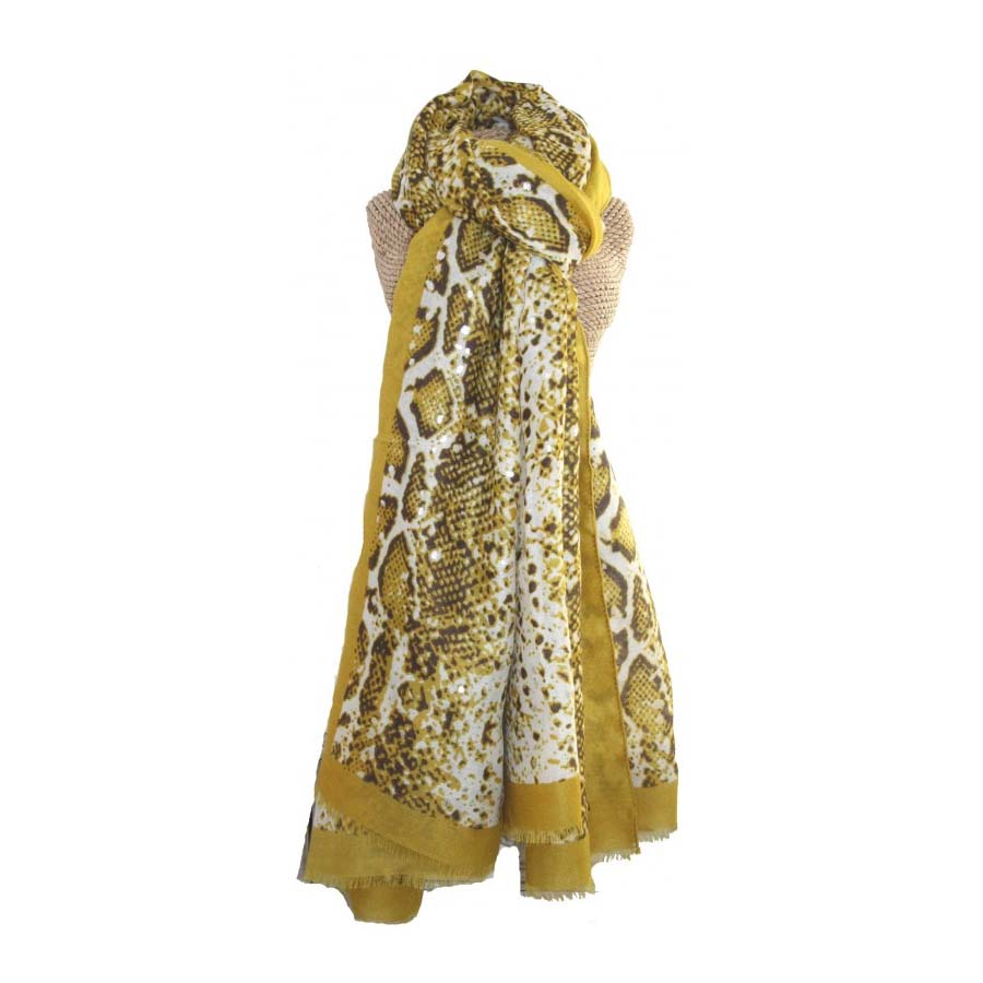 Silver Snakeskin Scarf Dusky Pink
