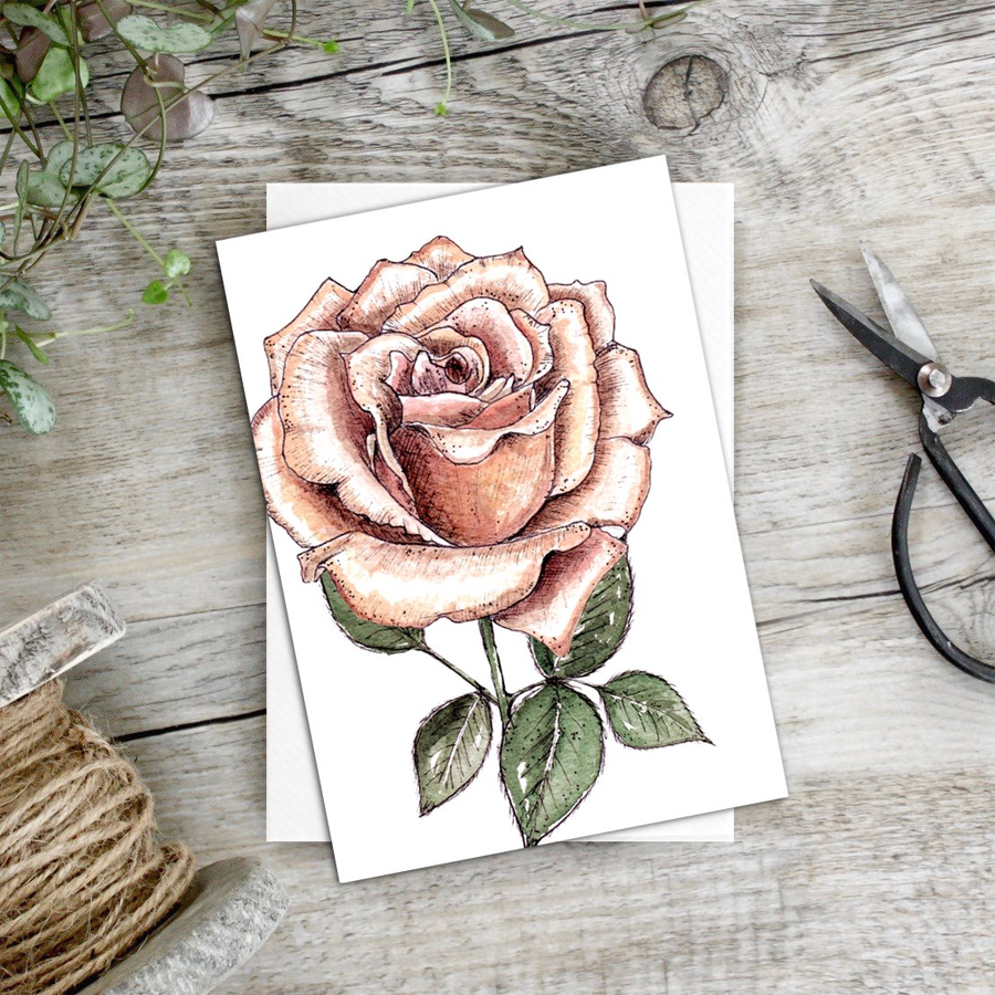 Rose – Set of 6 notecards