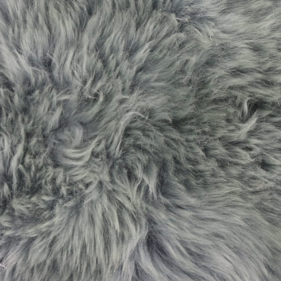 Sheepskin Rug Long Wool Blue Grey