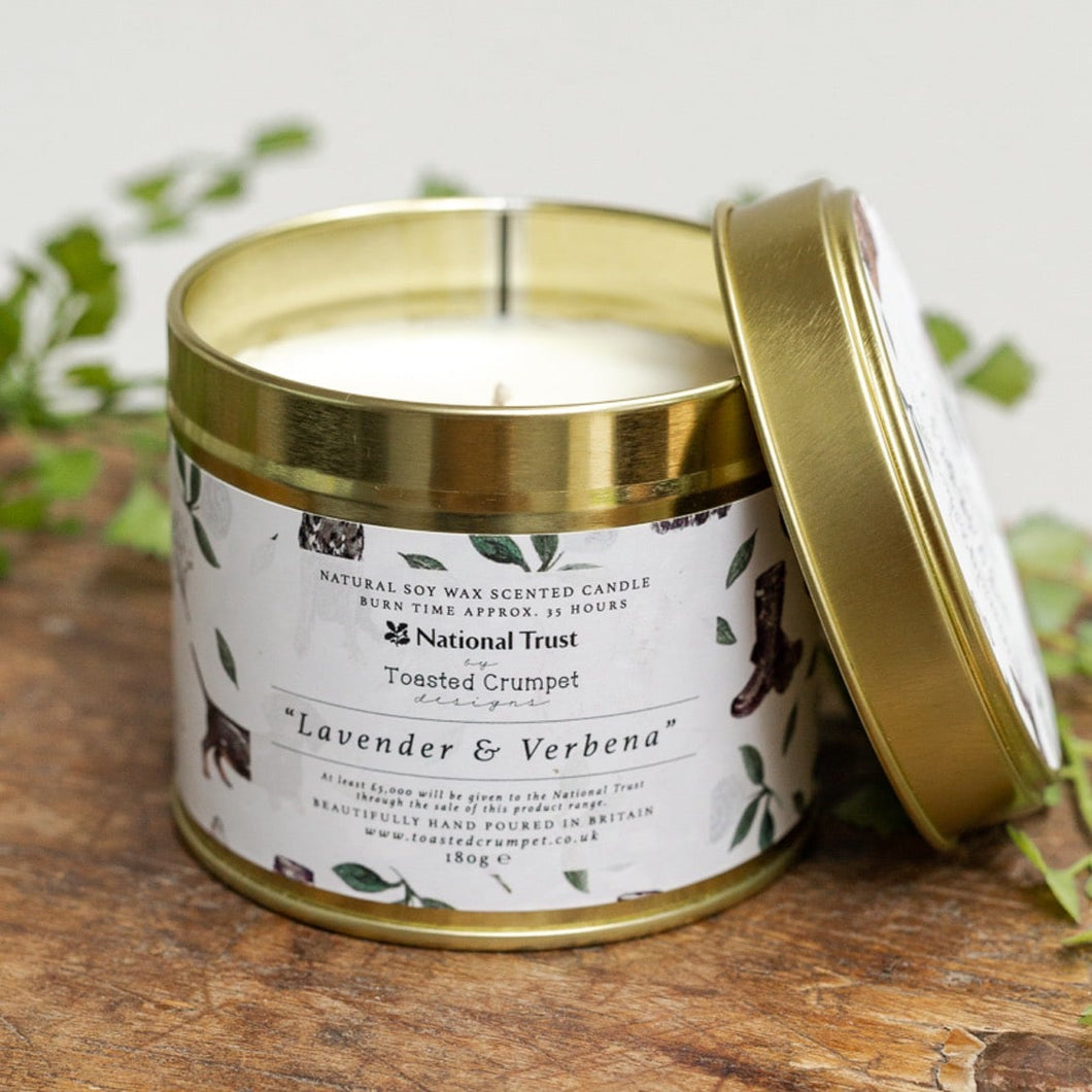 Lavender & Verbena Candle in a Matt Gold Tin