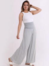 Load image into Gallery viewer, Italian Ladies Plain Wide Leg Silk Palazzo Trouser
