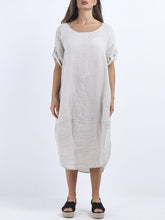 Load image into Gallery viewer, Italian Made Plain Linen Lagenlook Dress
