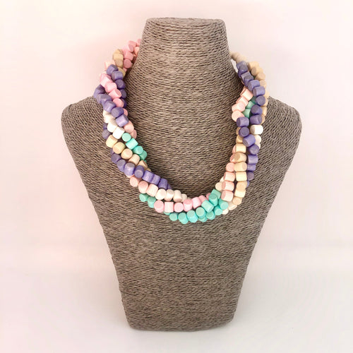 Pastel Bead Twist Necklace - Little Gems Interiors