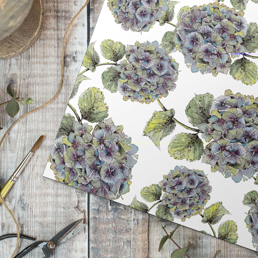 Hydrangea Pure Gift Wrap set - Little Gems Interiors