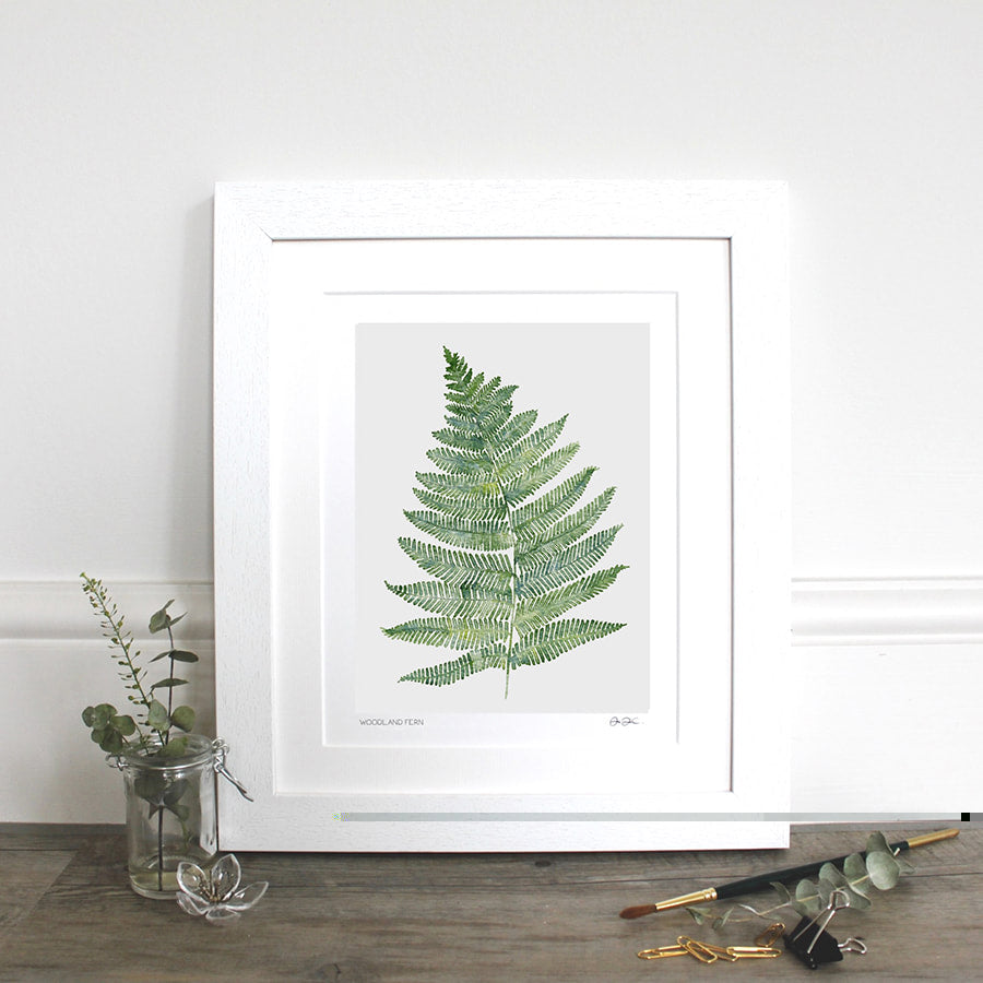 Woodland Fern 10×12″ mounted fine art print - Little Gems Interiors