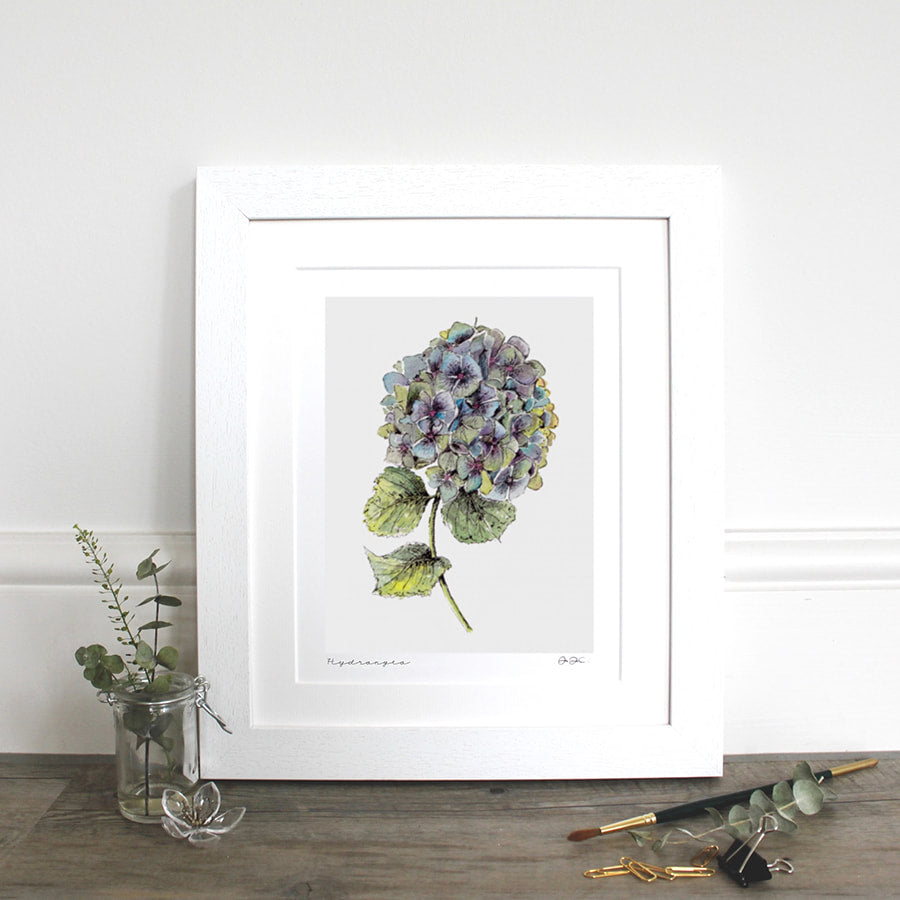 Hydrangea 10×12″ Mounted fine art print - Little Gems Interiors