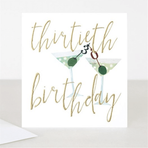 Cocktails 30th Birthday Card - Little Gems Interiors