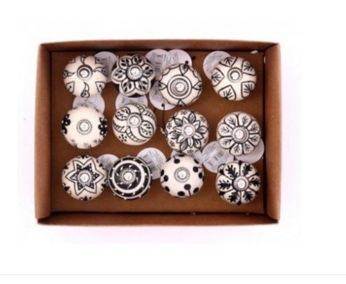 Rustic Black and Cream Door Knobs - Little Gems Interiors