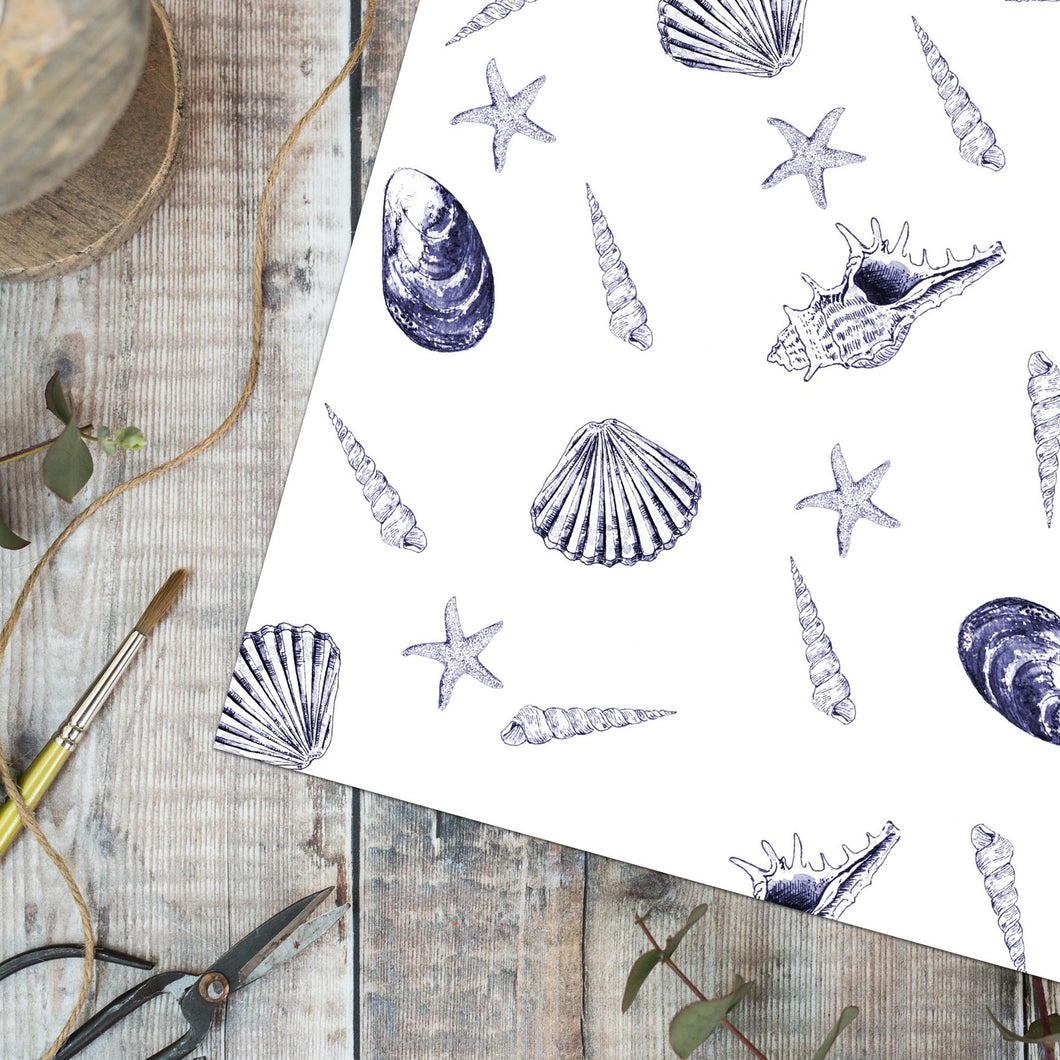 Inky Shells Gift Wrap Set - Little Gems Interiors